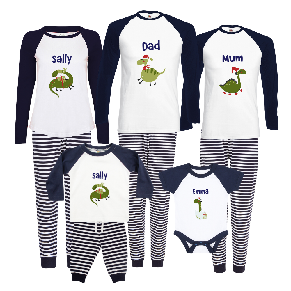 Pyjamerry Dinosaur Custom Christmas Matching Family Pyjamas Set