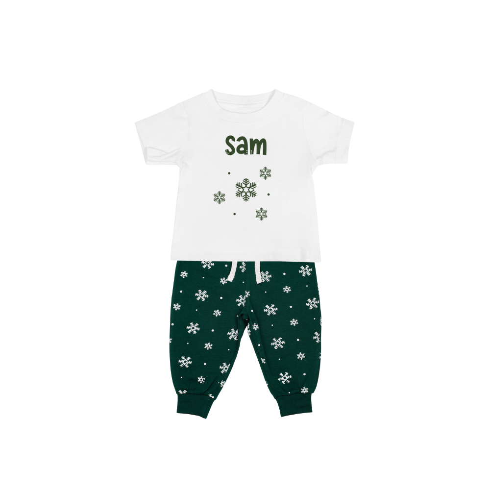 Pyjamerry Snowflakes Custom Christmas Matching Family Pyjamas Set