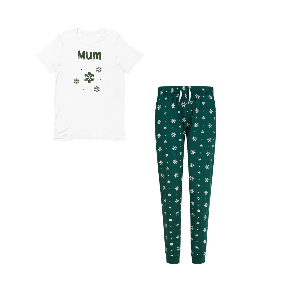Pyjamerry Snowflakes Custom Christmas Matching Family Pyjamas Set
