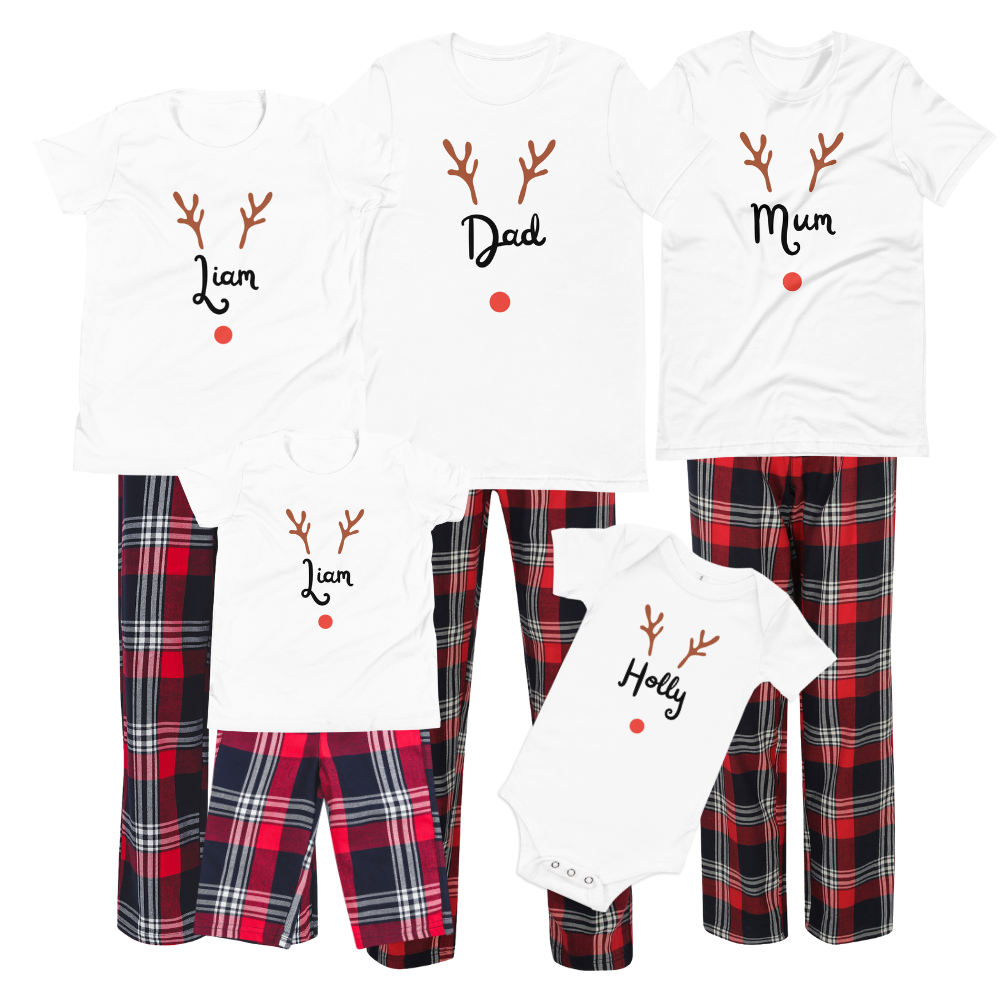 Pyjamerry Rudolf Custom Christmas Matching Family Pyjamas Set