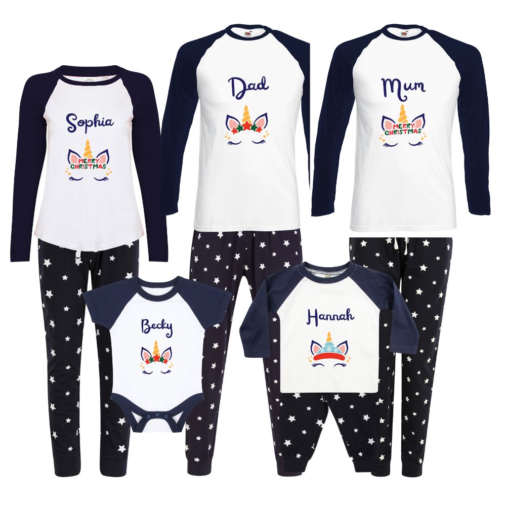 Pyjamerry Christmas Unicorns Custom Matching Family Pyjamas Set